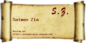 Salmen Zia névjegykártya